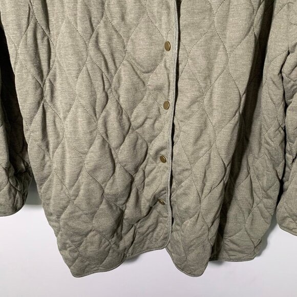 NEW Jones & Co olive green quilted snap button long sleeve jacket - Picture 5 of 10